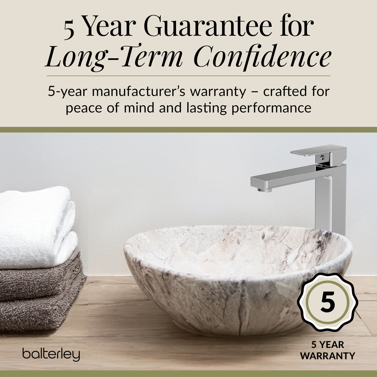 Square Tall High Rise Mono Basin Mixer Tap - Choice of Finish