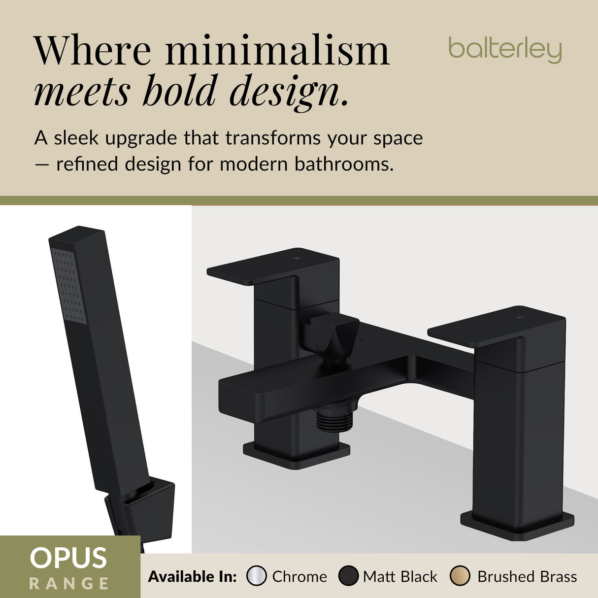 Square Deck Mounted Dual Lever Bath Shower Mixer Tap with Kit - Choice of Finish