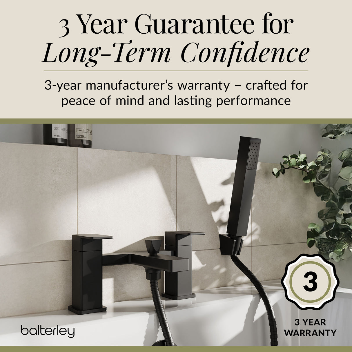 Square Deck Mounted Dual Lever Bath Shower Mixer Tap with Kit - Choice of Finish