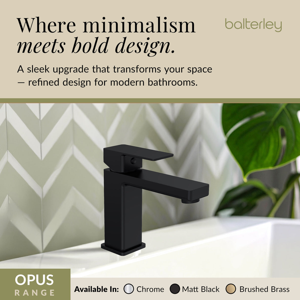 Square Mono Basin Mixer Bathroom Sink Tap with Push Button Waste