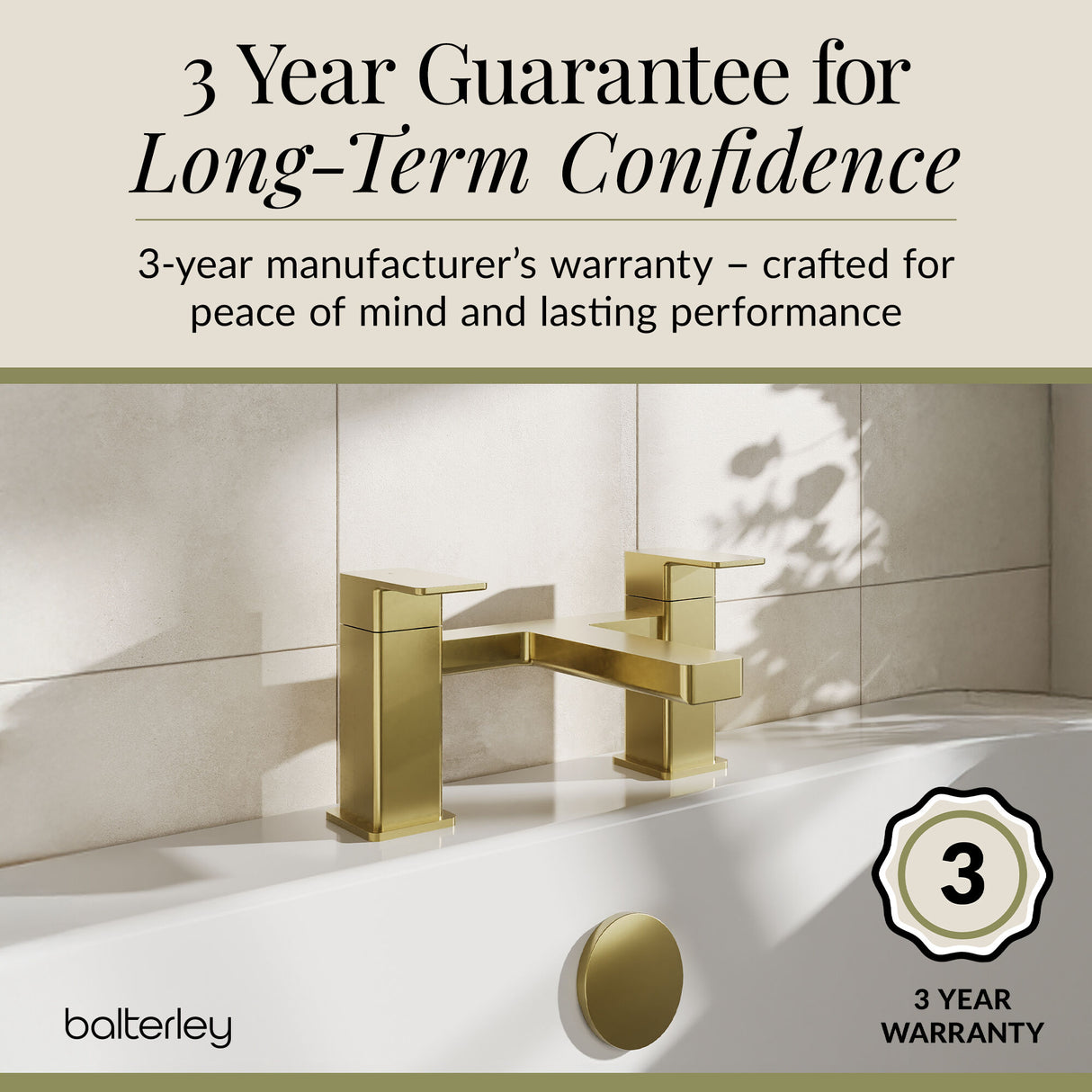 Square Dual Lever Deck Mounted Bath Filler Tap - Choice of Finish