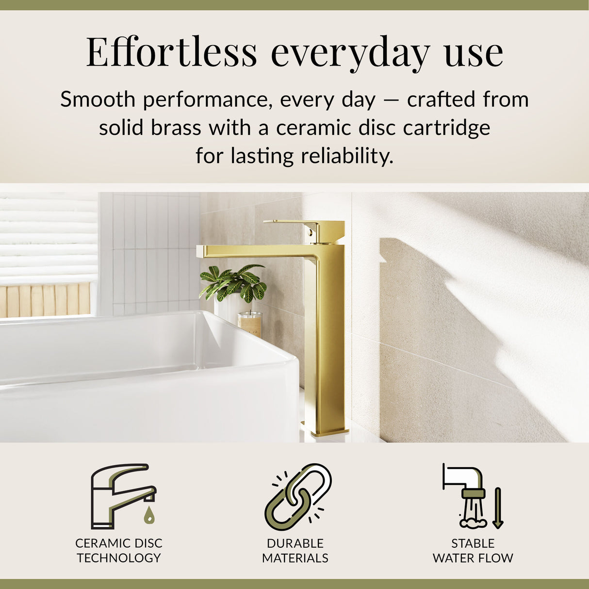 Square Tall High Rise Mono Basin Mixer Tap - Choice of Finish