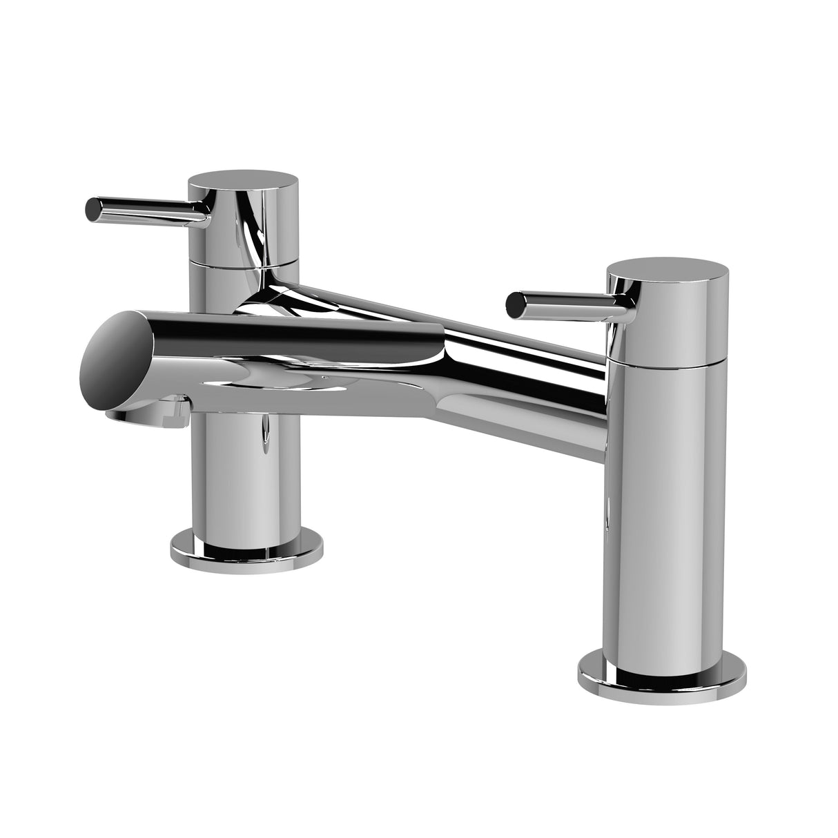 Minimalist Round Deck Mounted Bath Filler Tap - Choice of Finish
