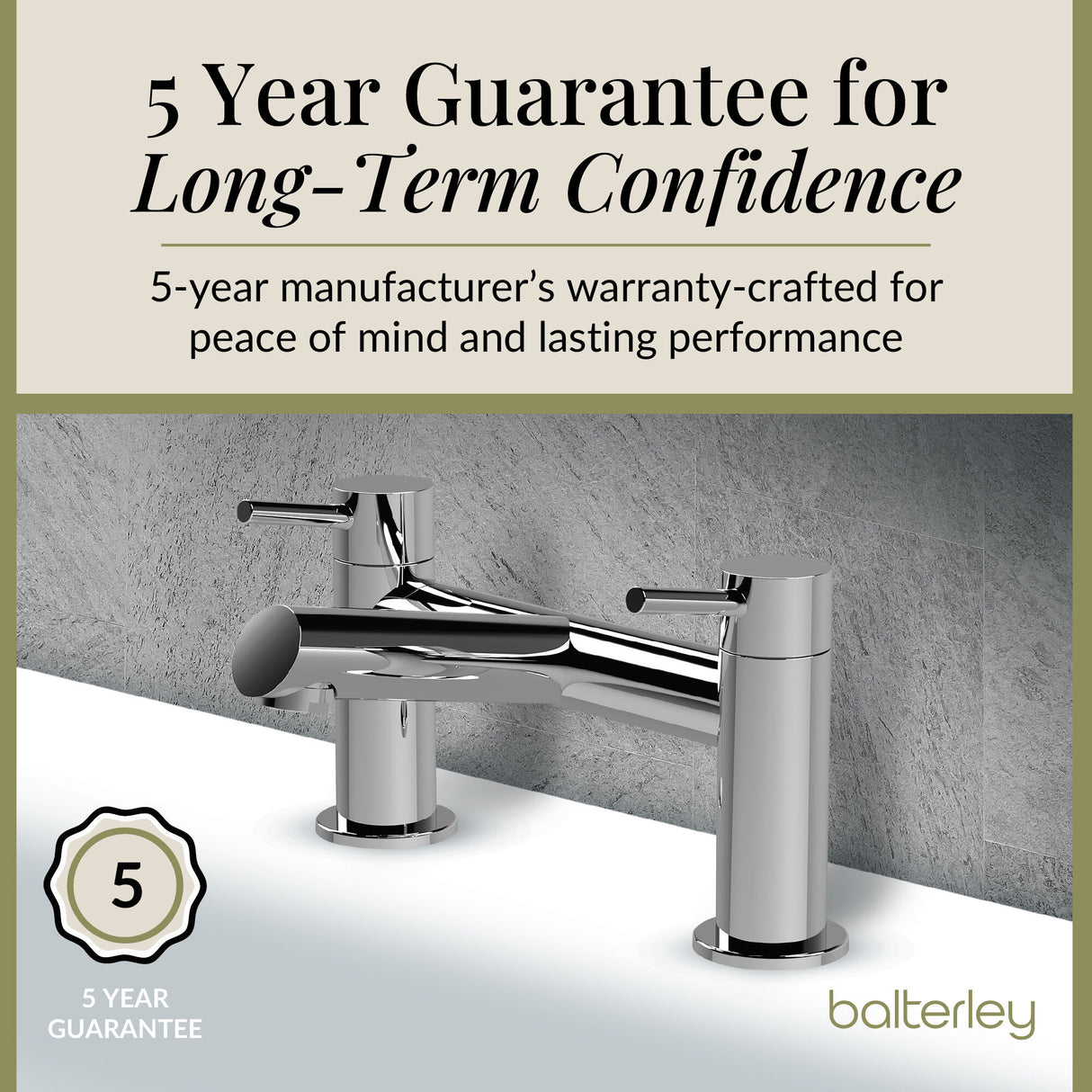 Minimalist Round Deck Mounted Bath Filler Tap - Choice of Finish
