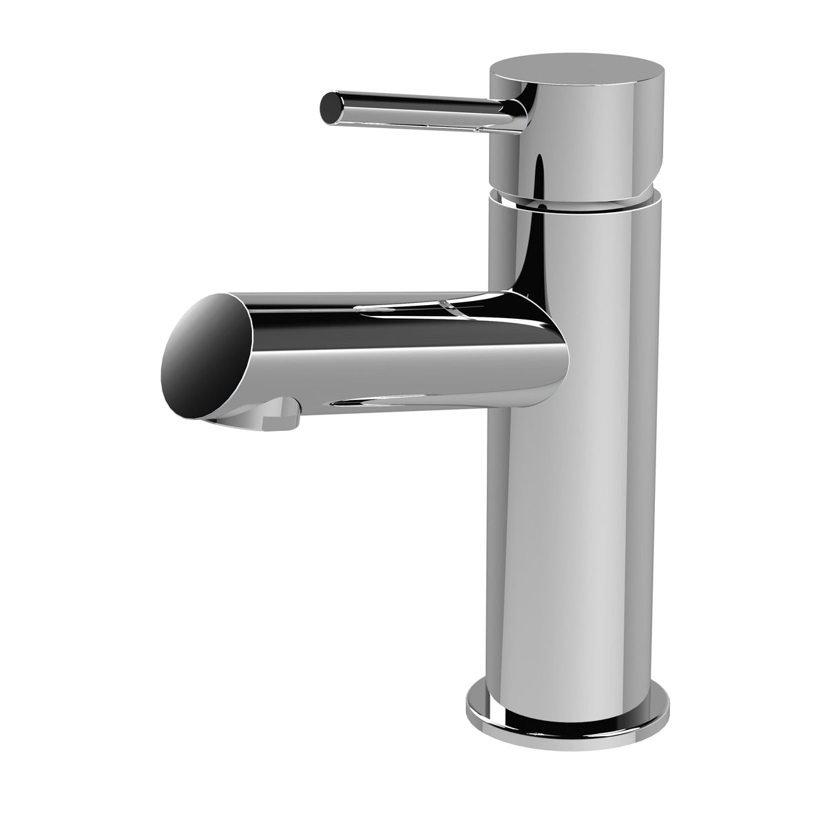 Minimalist Round Mono Basin Mixer Tap & Push Button Waste - Choice of Finish