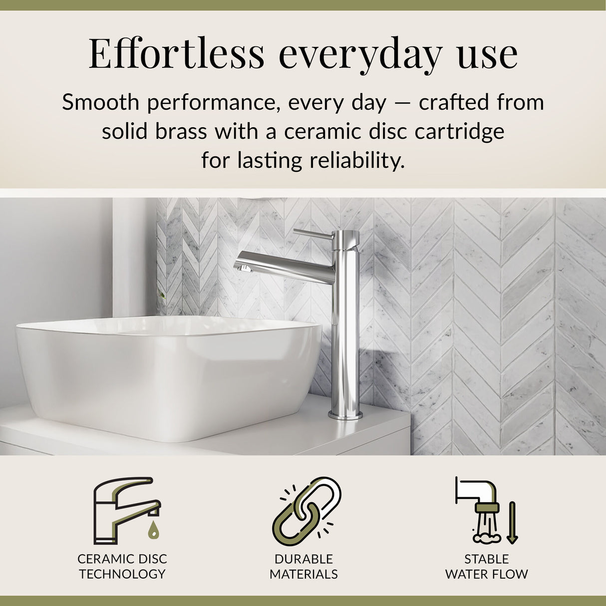 Minimalist Round Tall Mono Basin Mixer Tap - Choice of Finish