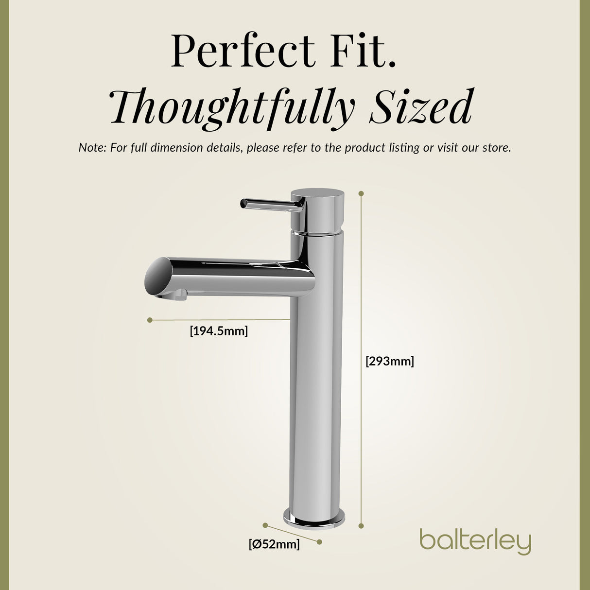 Minimalist Round Tall Mono Basin Mixer Tap - Choice of Finish