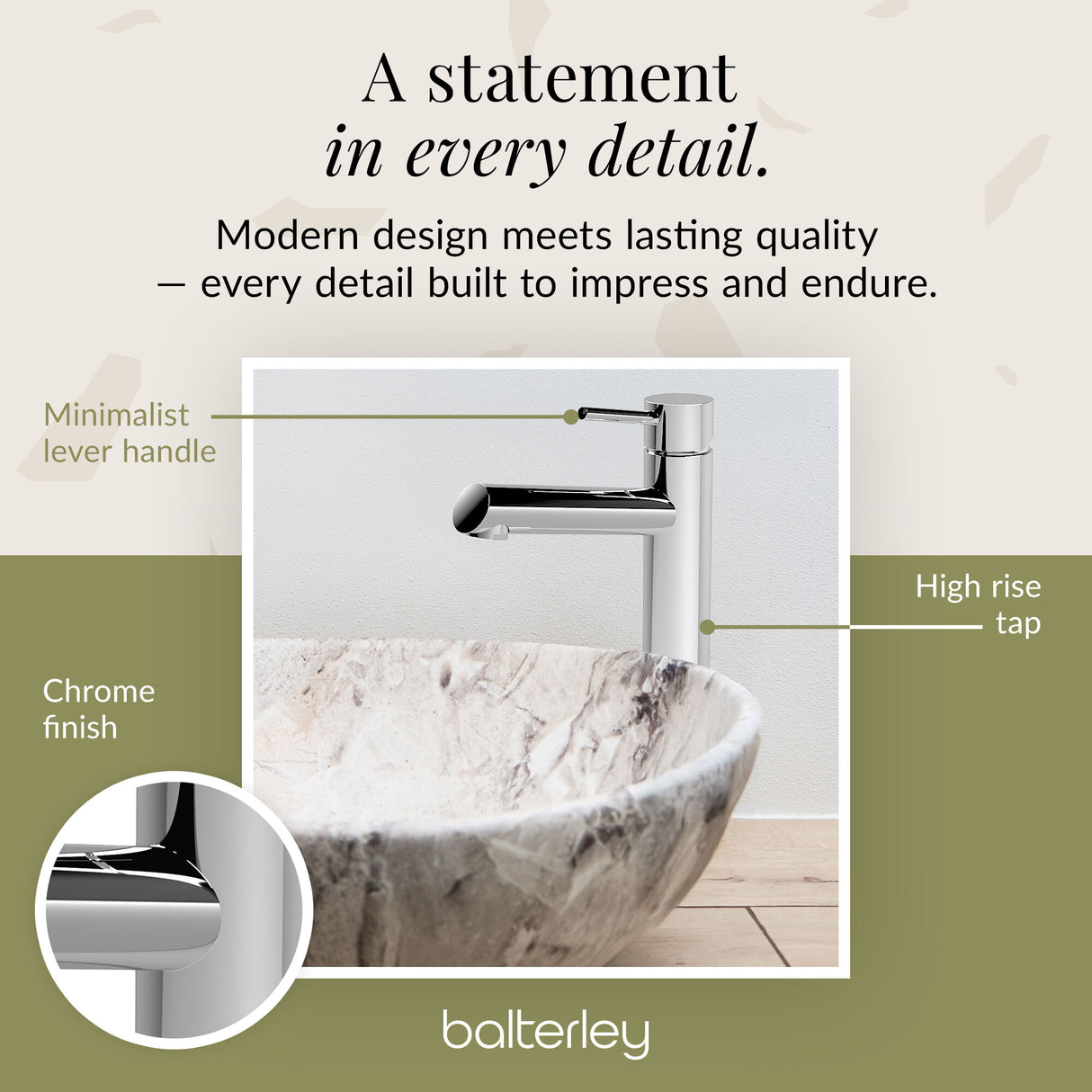 Minimalist Round Tall Mono Basin Mixer Tap - Choice of Finish