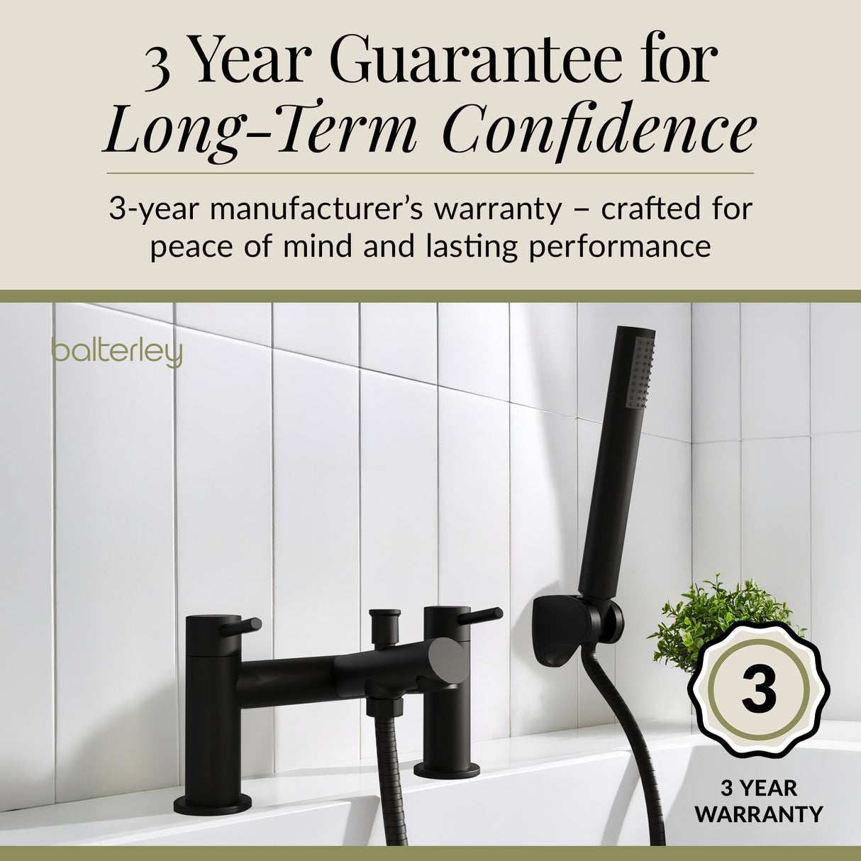 Round Minimalist Bath Shower Mixer Tap with Shower Kit - Choice of Finish