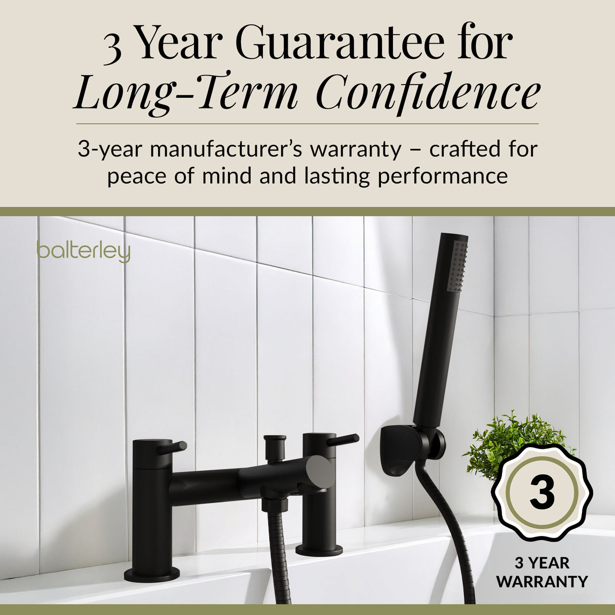 Round Minimalist Bath Shower Mixer Tap with Shower Kit - Choice of Finish