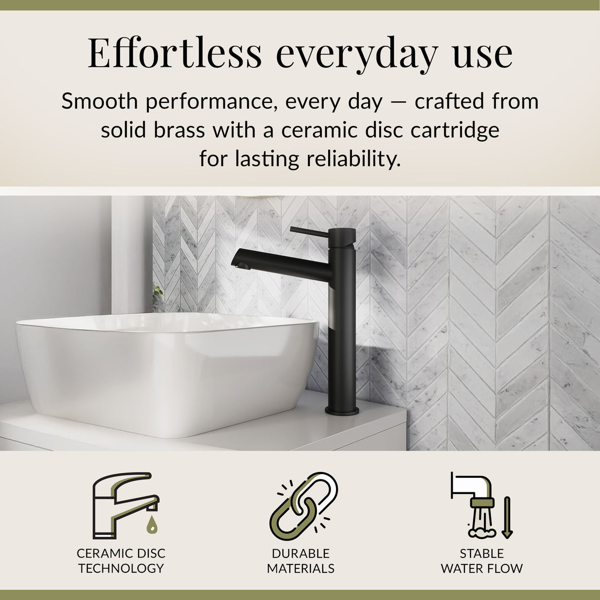 Minimalist Round Tall Mono Basin Mixer Tap - Choice of Finish