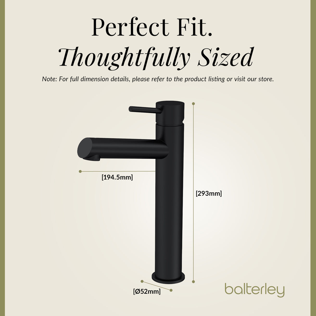 Minimalist Round Tall Mono Basin Mixer Tap - Choice of Finish