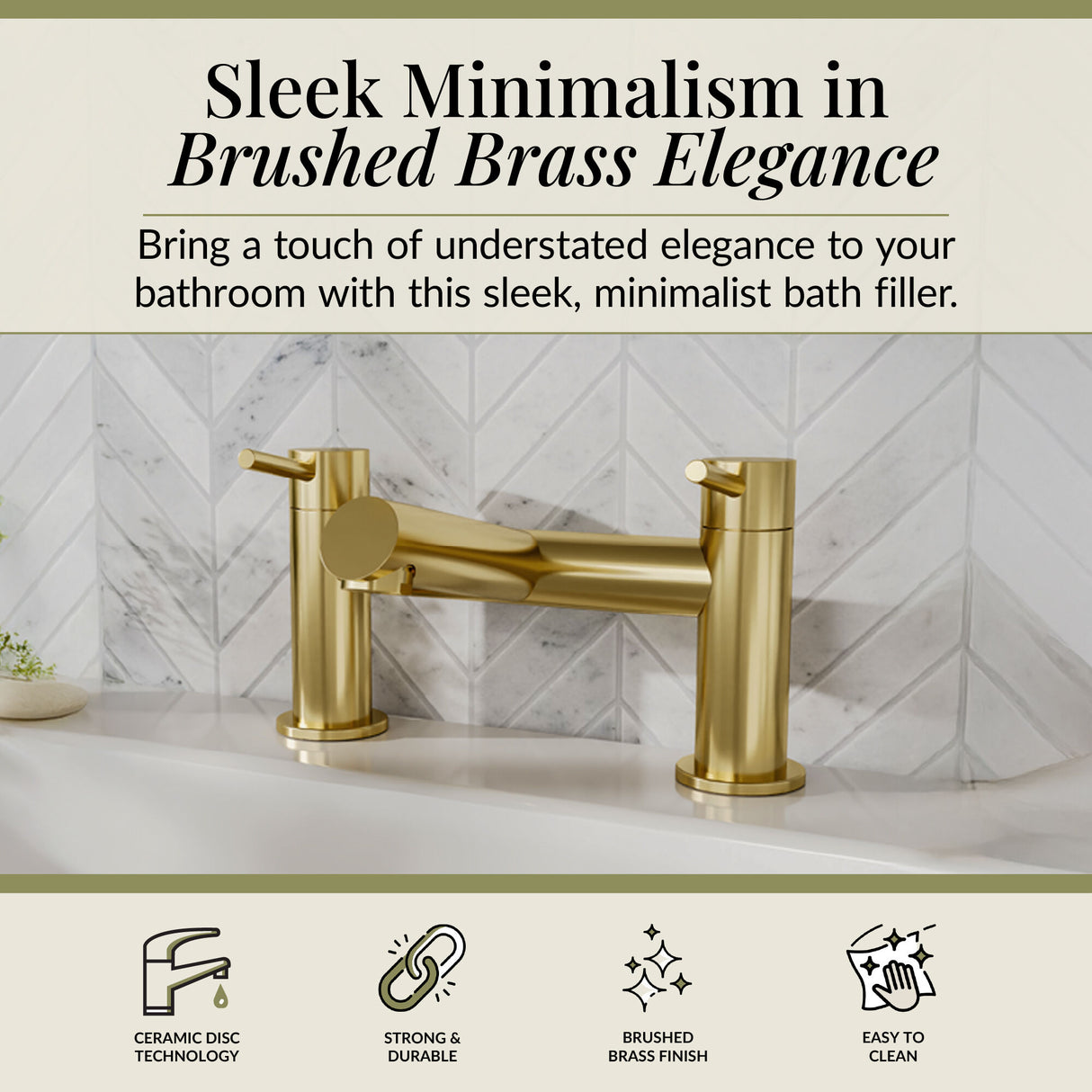 Minimalist Round Deck Mounted Bath Filler Tap - Choice of Finish