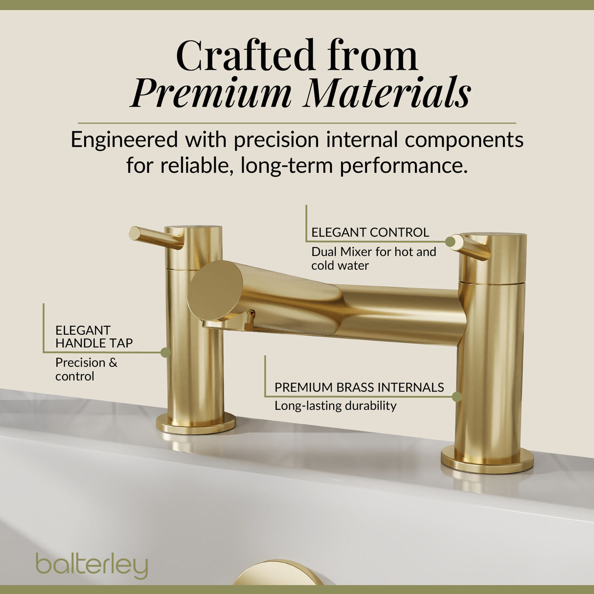 Minimalist Round Deck Mounted Bath Filler Tap - Choice of Finish