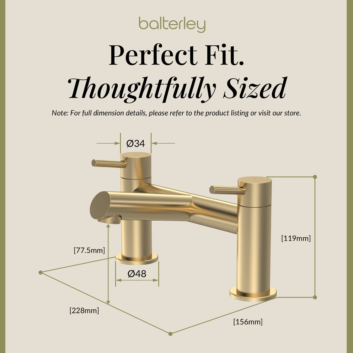 Minimalist Round Deck Mounted Bath Filler Tap - Choice of Finish