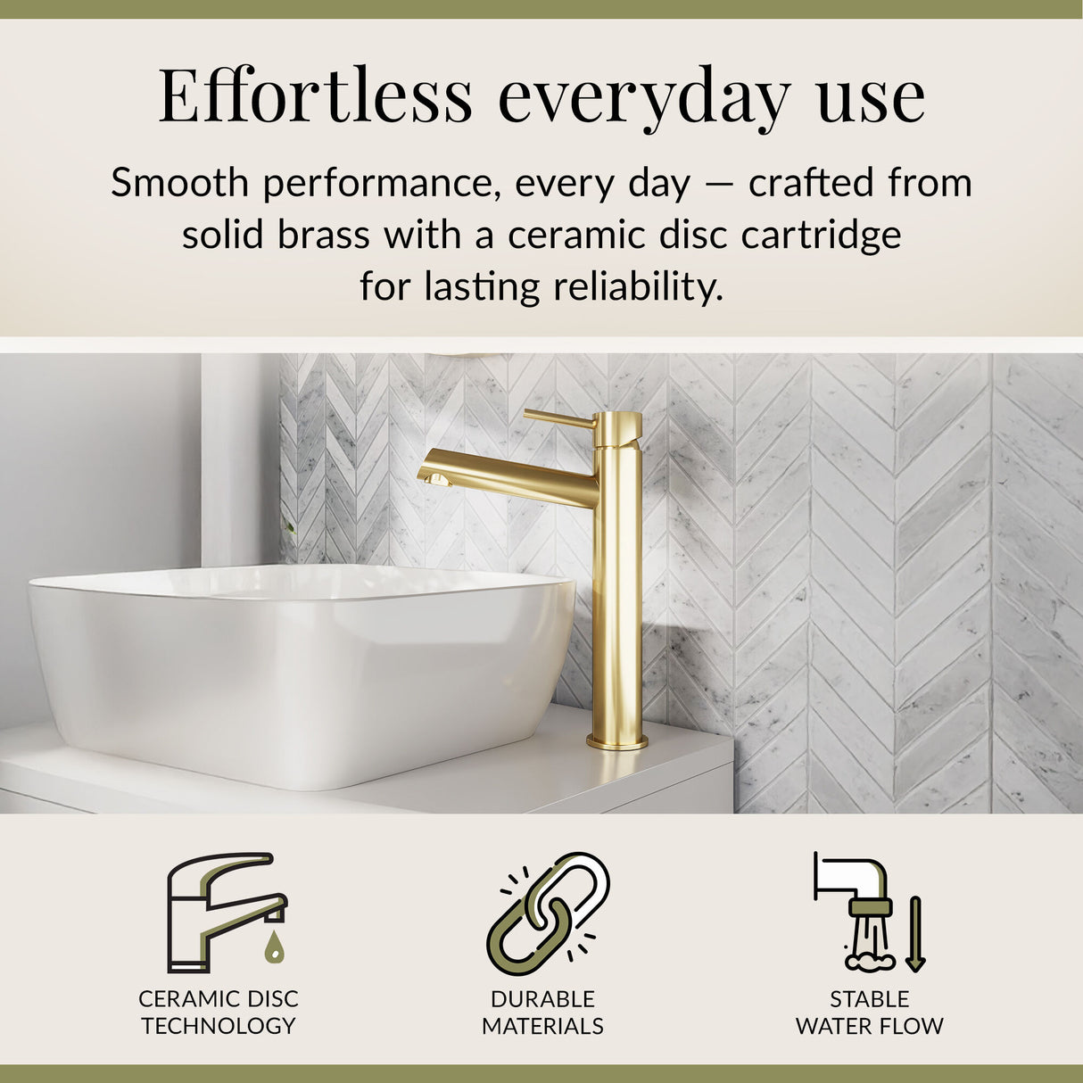 Minimalist Round Tall Mono Basin Mixer Tap - Choice of Finish