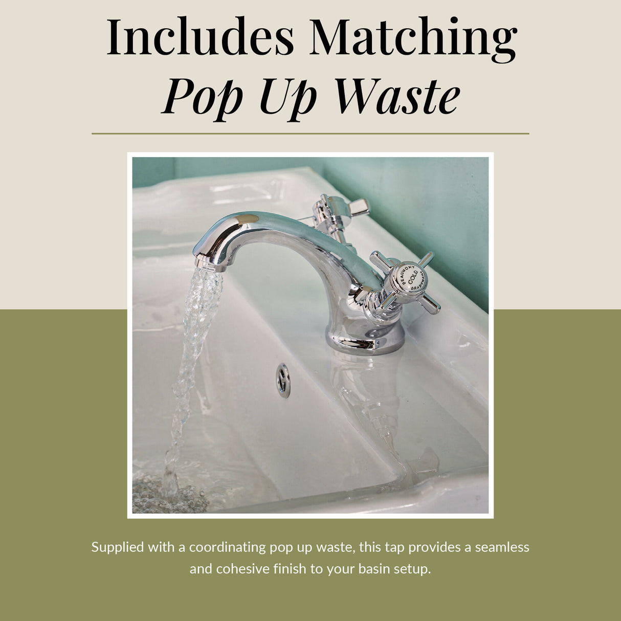 Balterley Hanchurch Traditional Mono Basin Mixer Tap - Chrome or Brushed Brass