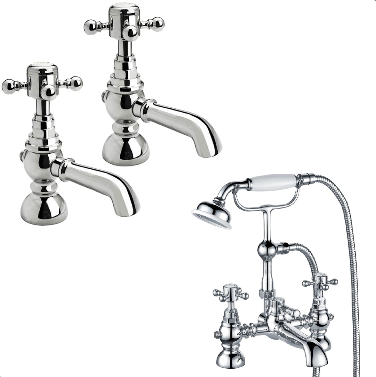 Traditional Crosshead Bathroom Sink and Bath Taps - Choice of Style