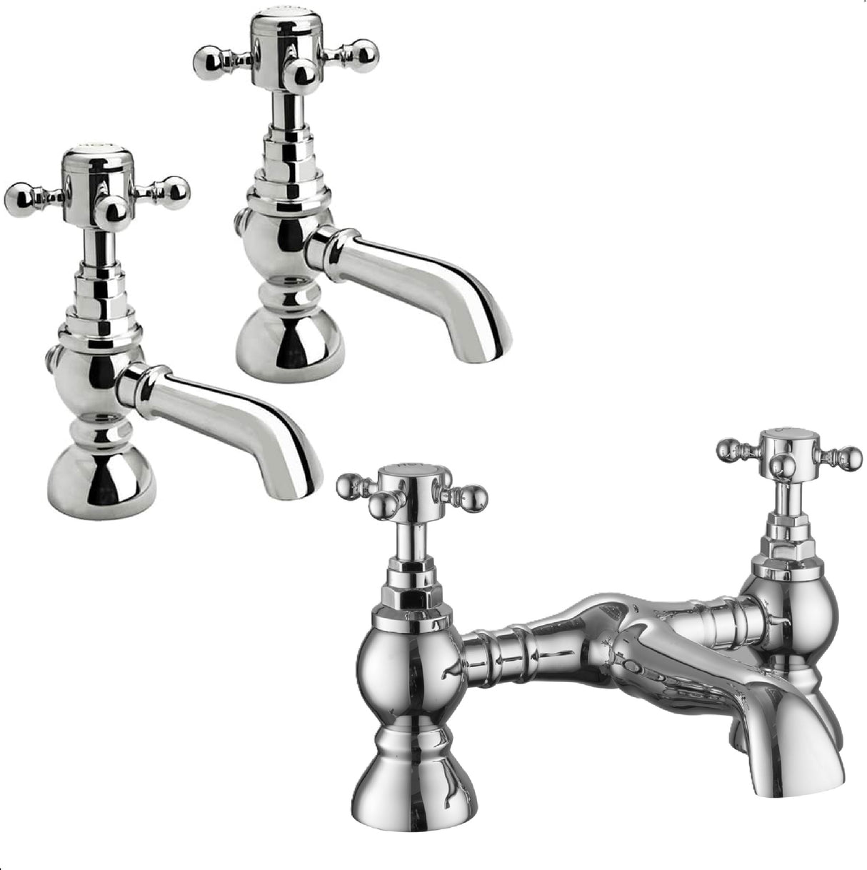 Traditional Crosshead Bathroom Sink and Bath Taps - Choice of Style