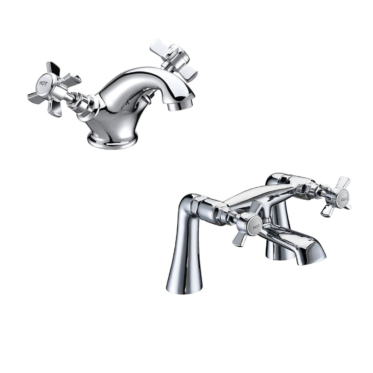 Traditional Crosshead Basin and Bath Taps - Choice of Style