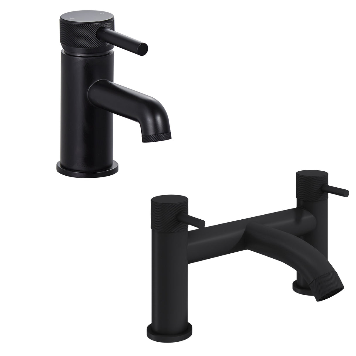 Contemporary Mono Basin Mixer Tap and Choice of Bath Filler or Bath Shower Mixer - Choice of Finish