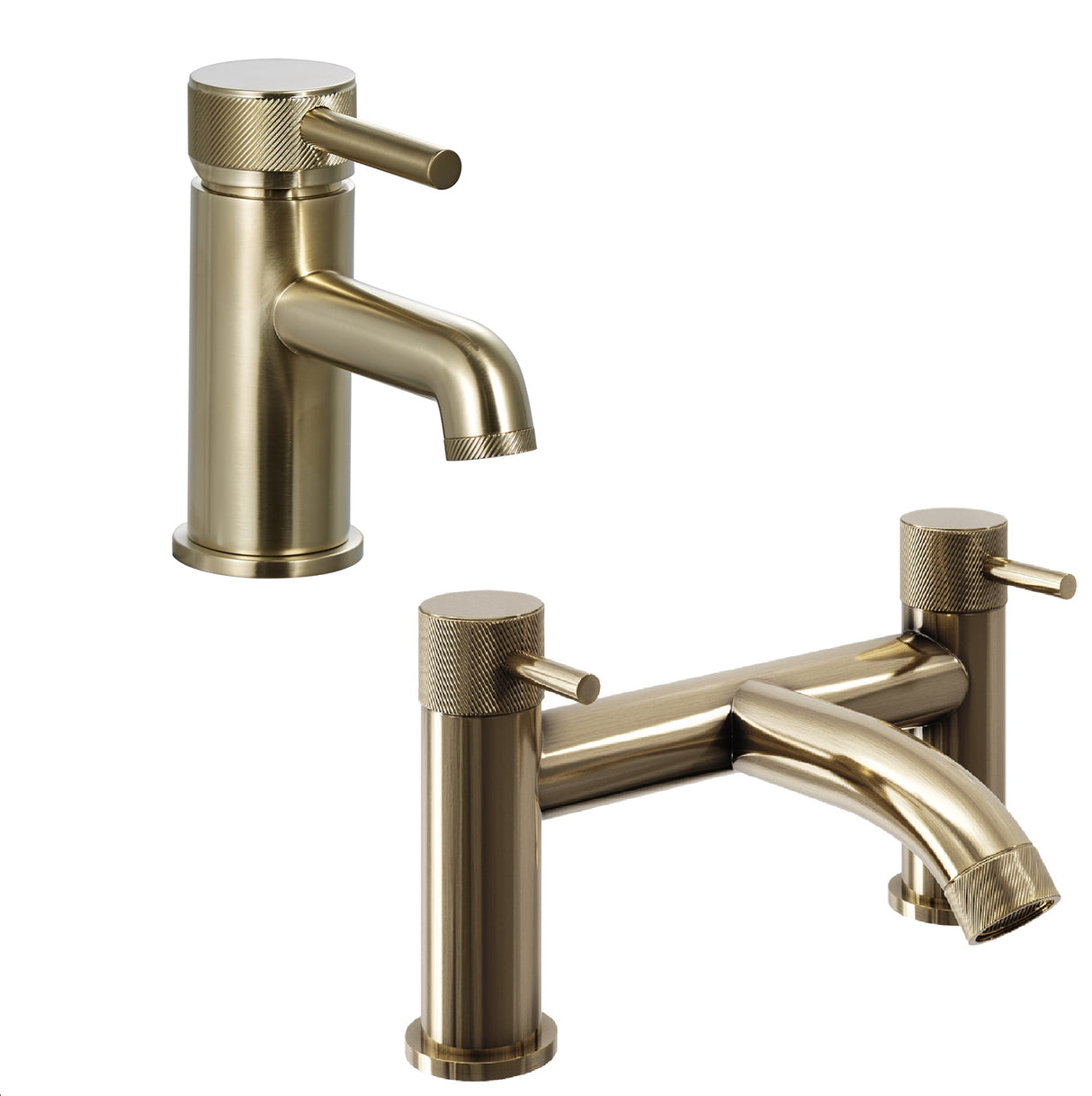 Contemporary Mono Basin Mixer Tap and Choice of Bath Filler or Bath Shower Mixer - Choice of Finish