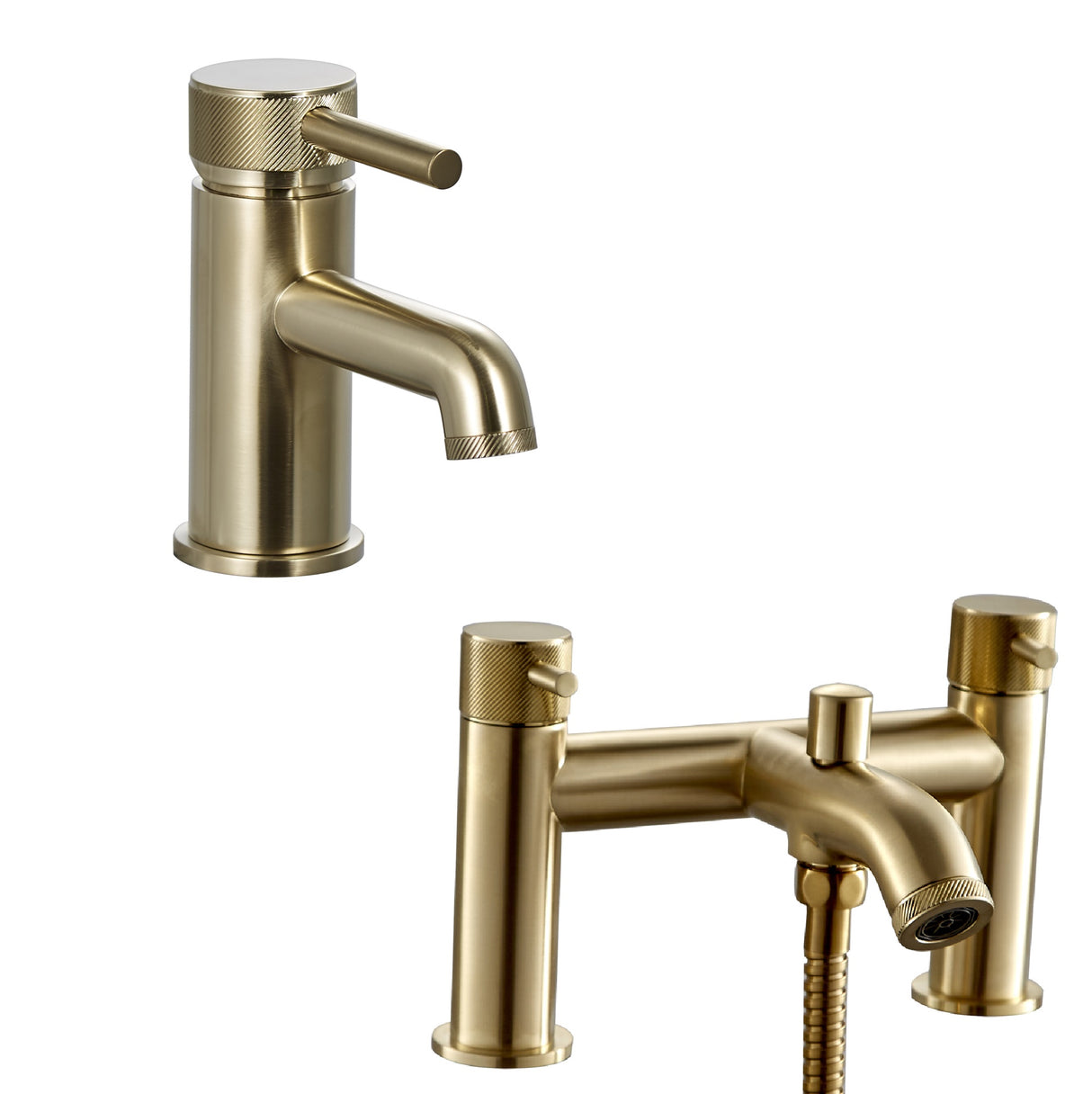 Contemporary Mono Basin Mixer Tap and Choice of Bath Filler or Bath Shower Mixer - Choice of Finish