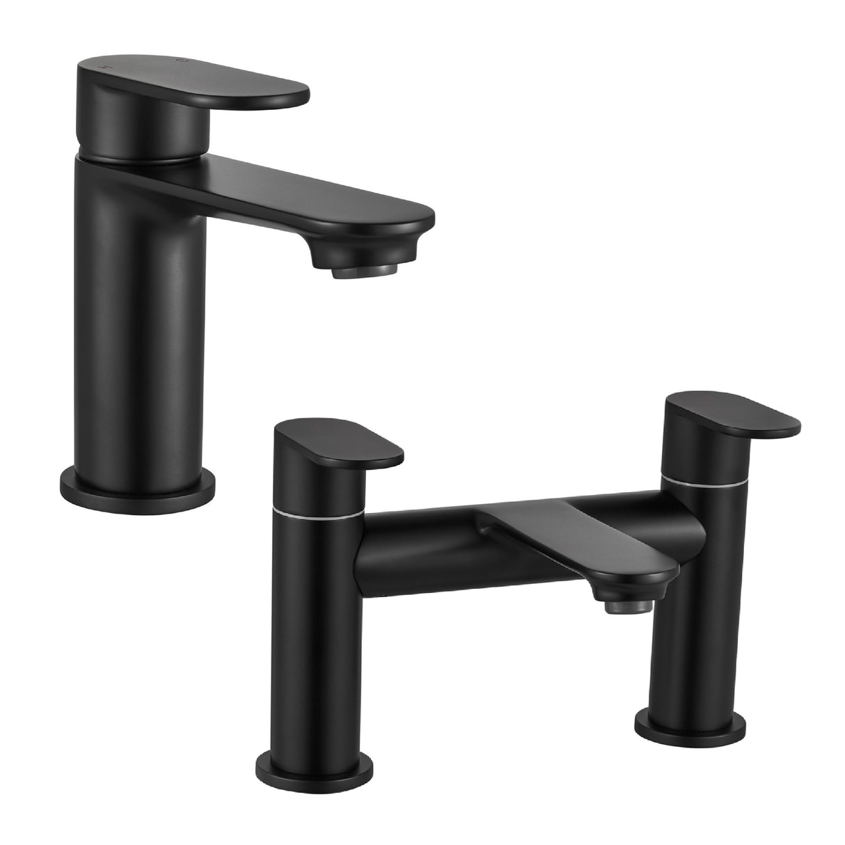 Round Mono Basin Mixer Tap and Choice of Bath Filler or Bath Shower Mixer Tap - Choice of Finish