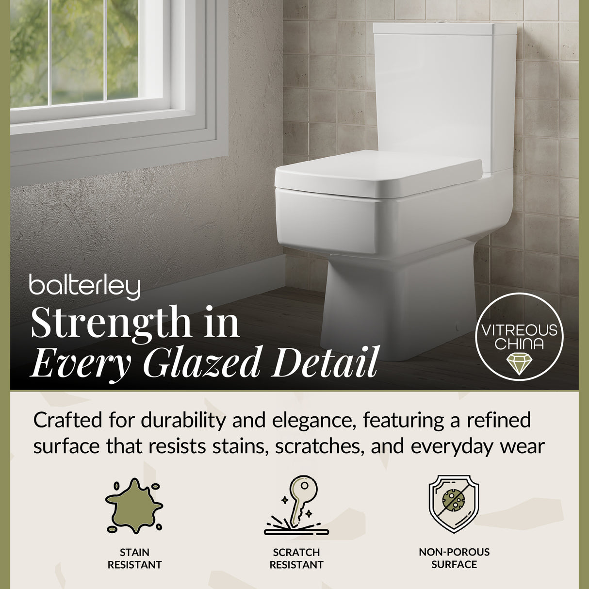 Modern White Semi Flush-to-Wall Toilet and Cistern – 610mm