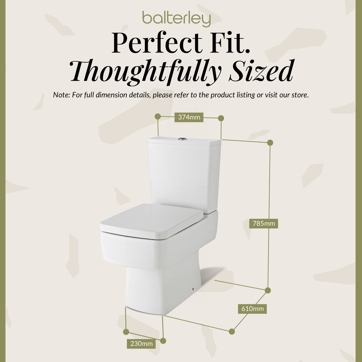 Modern White Semi Flush-to-Wall Toilet and Cistern – 610mm