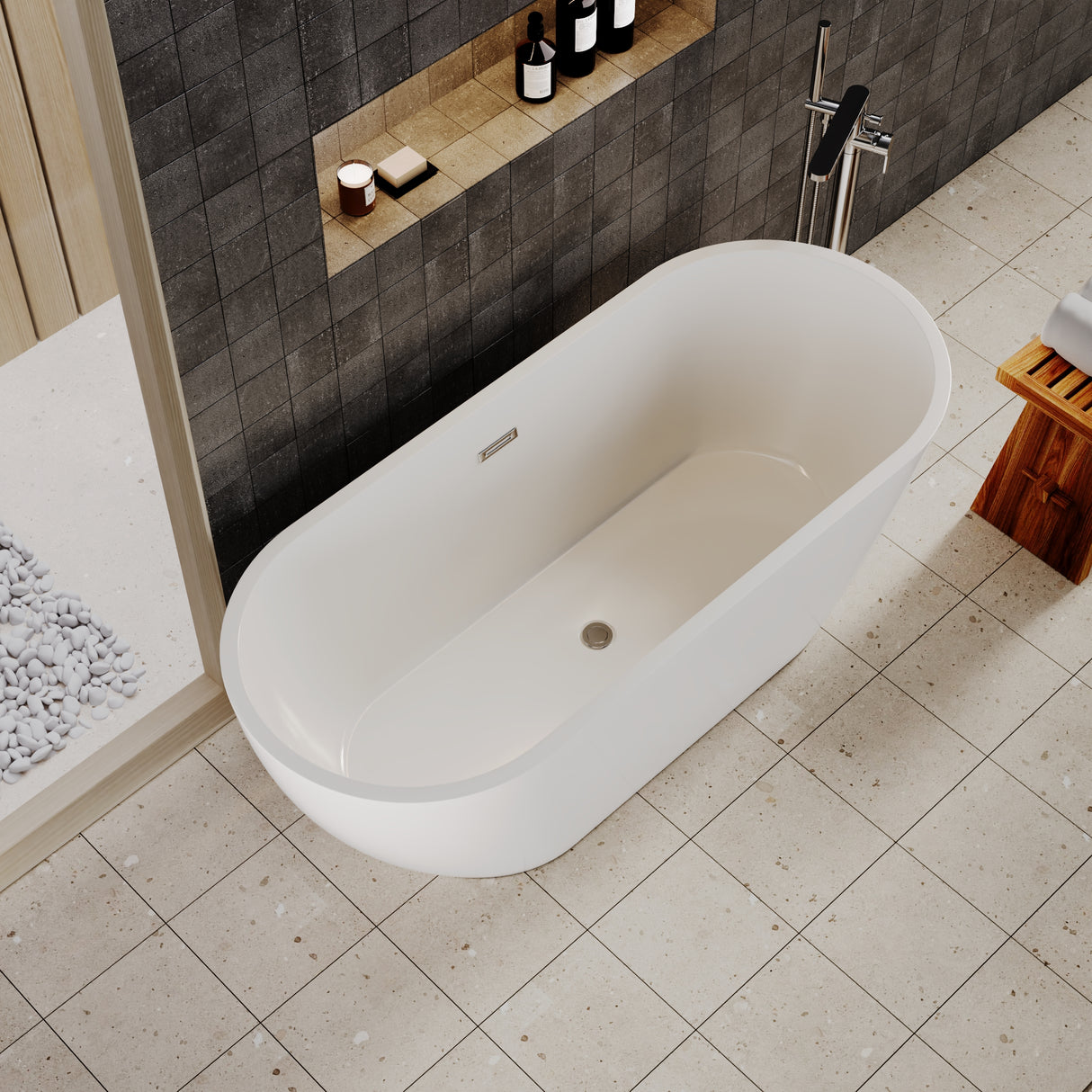 Contemporary Oval Freestanding Bath and Waste from Balterley - Multiple Sizes Available
