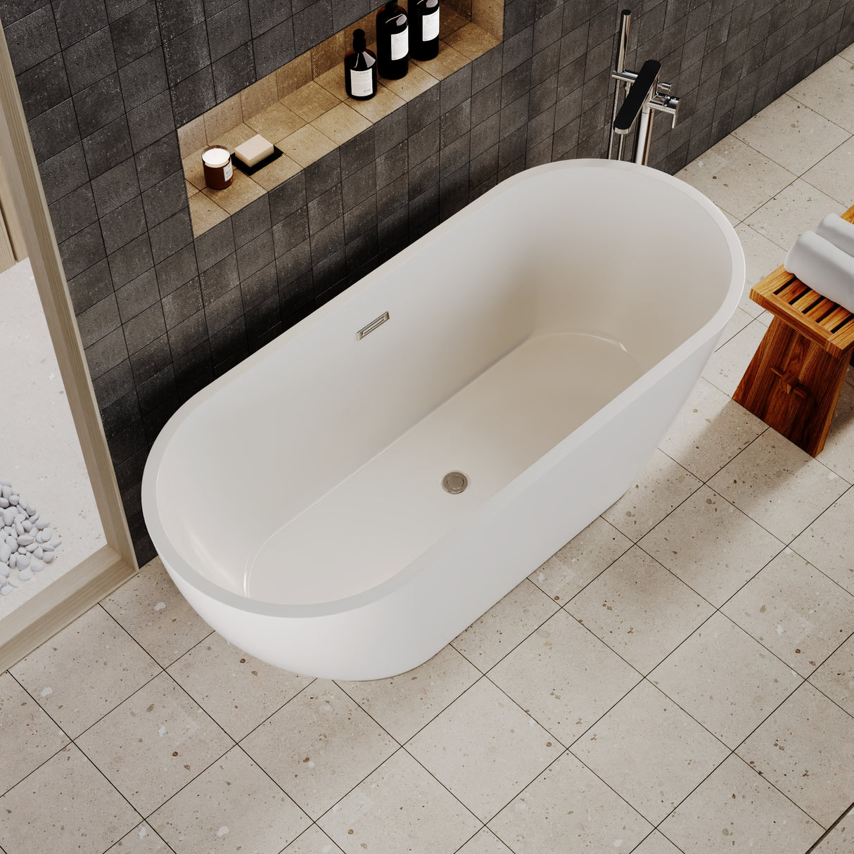 Contemporary Oval Freestanding Bath and Waste from Balterley - Multiple Sizes Available