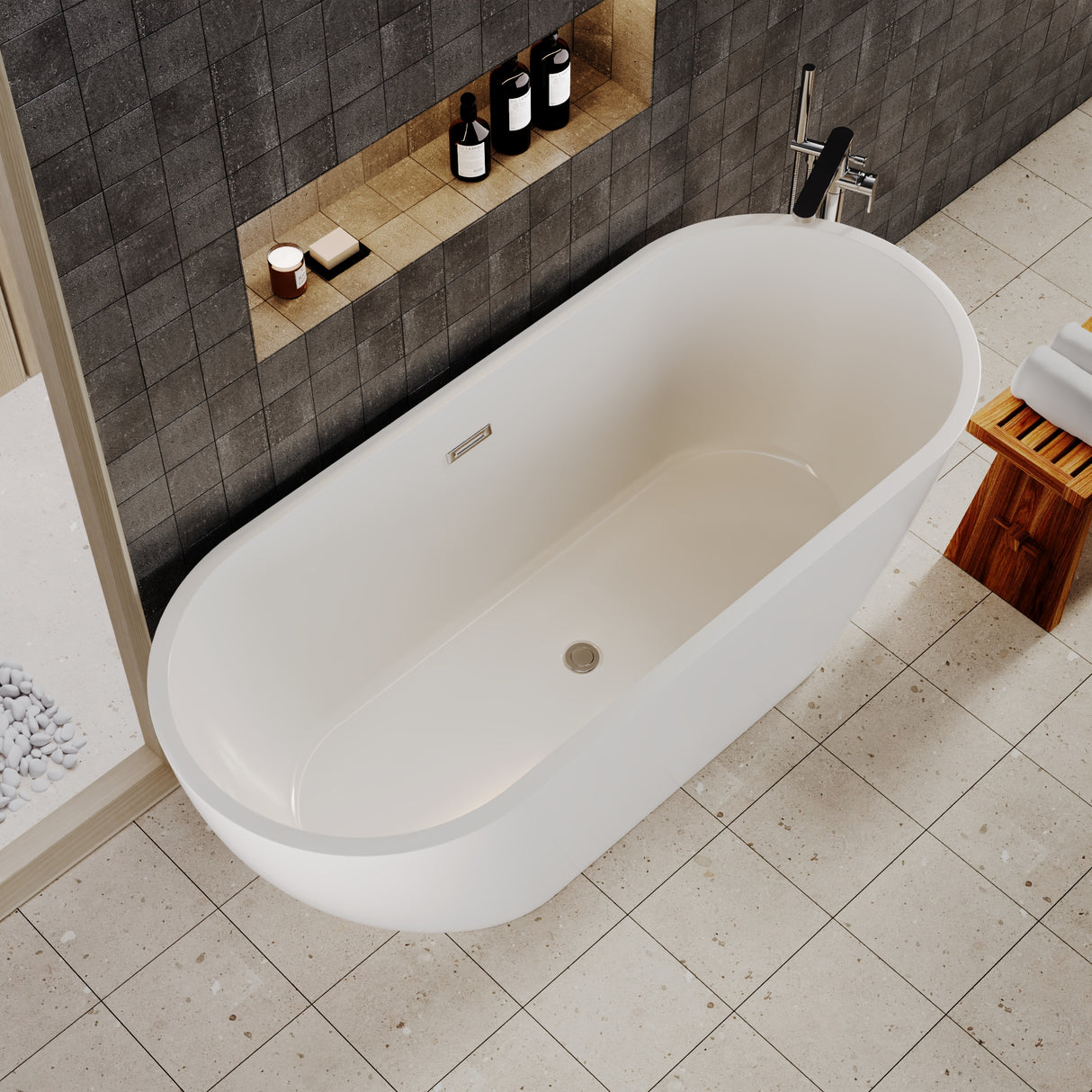 Contemporary Oval Freestanding Bath and Waste from Balterley - Multiple Sizes Available