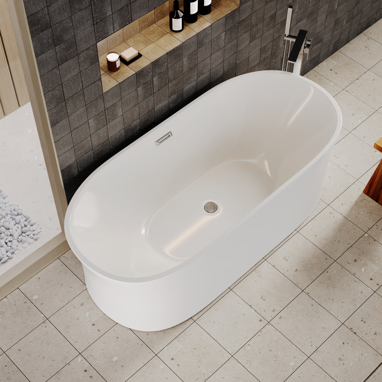 Contemporary White Curved Freestanding Bath from Balterley - Multiple Sizes Available