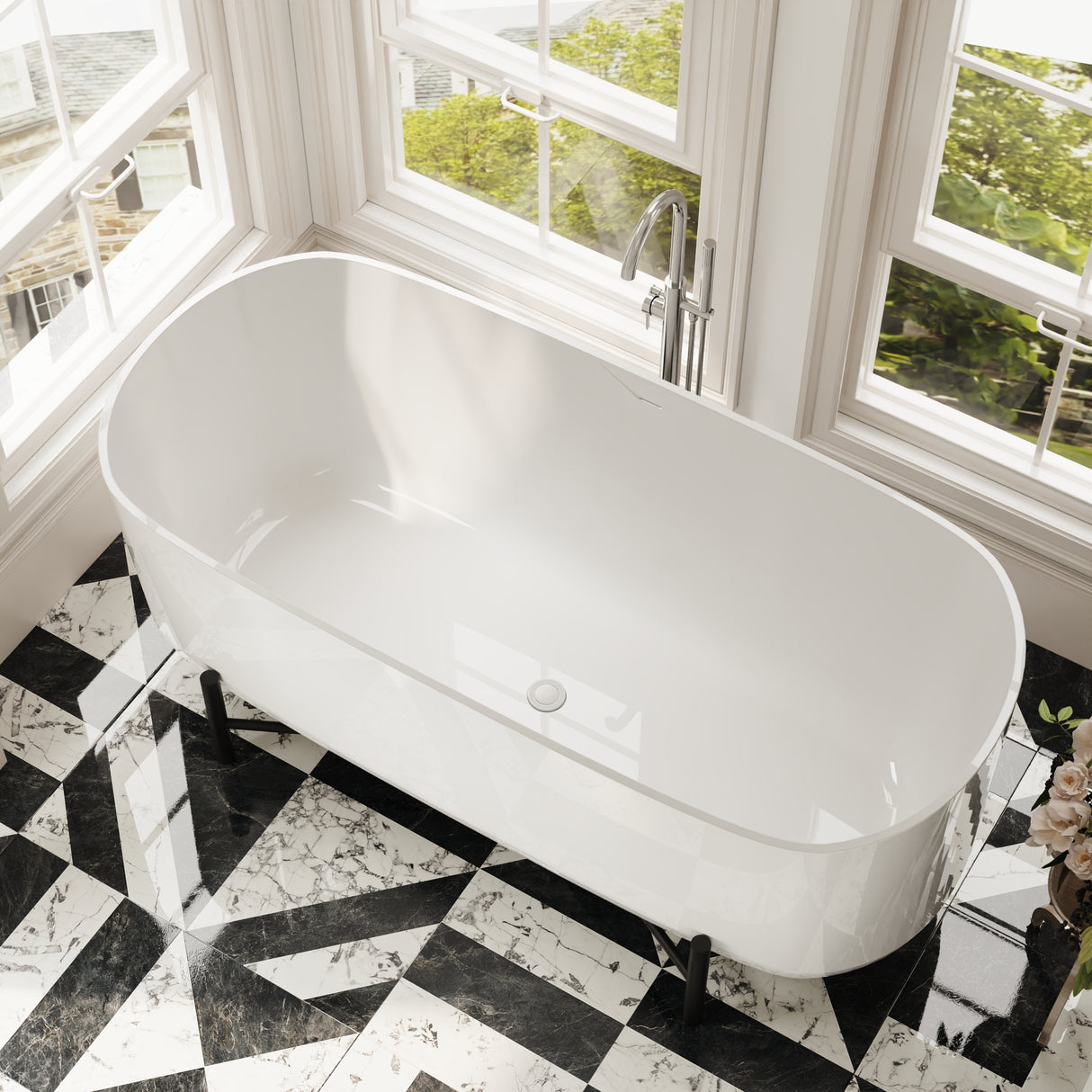 Contemporary Oval Freestanding Bath & Stand from Balterley - Multiple Sizes
