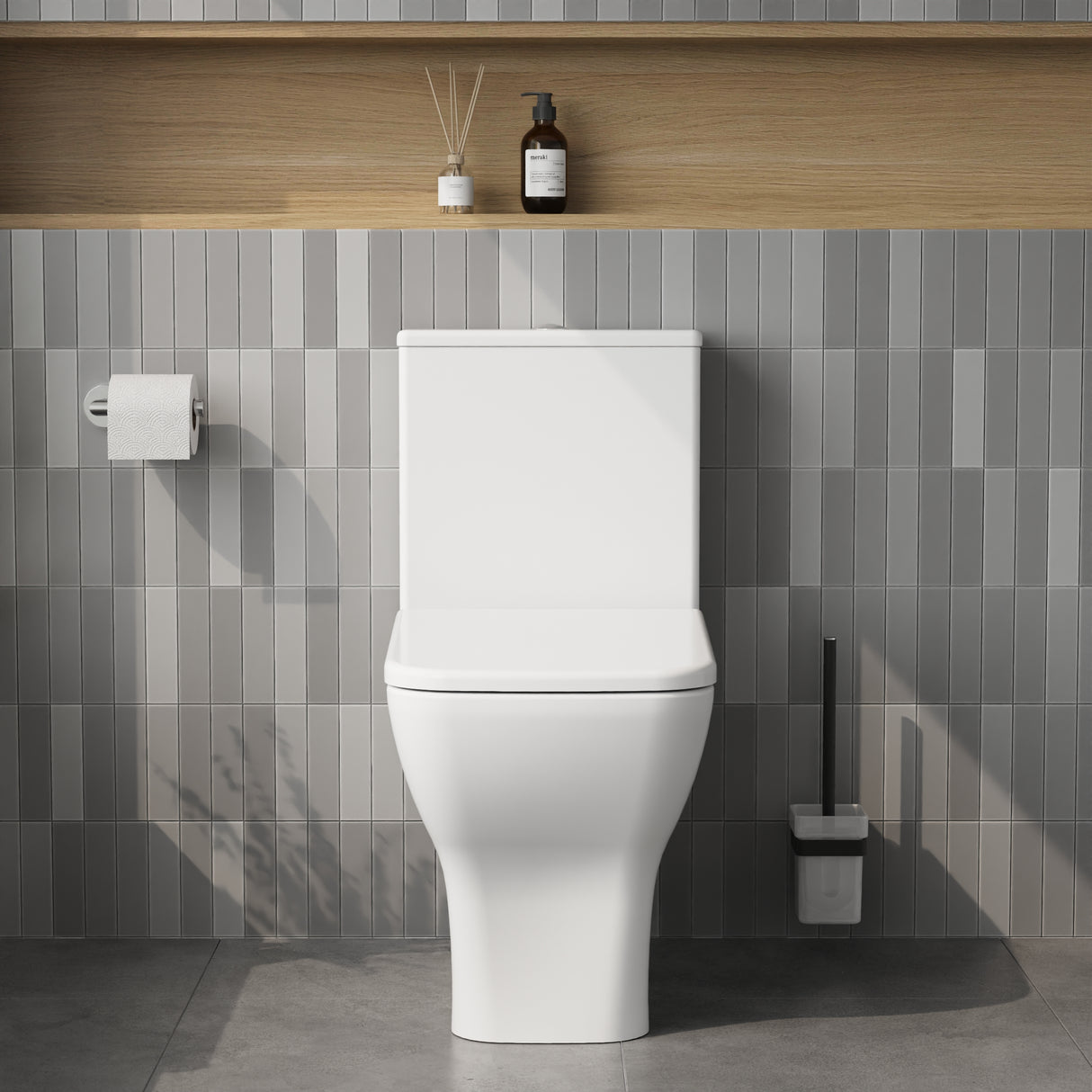 Contemporary Close-Coupled Toilet with Soft-Close Seat – White, 612mm Projection