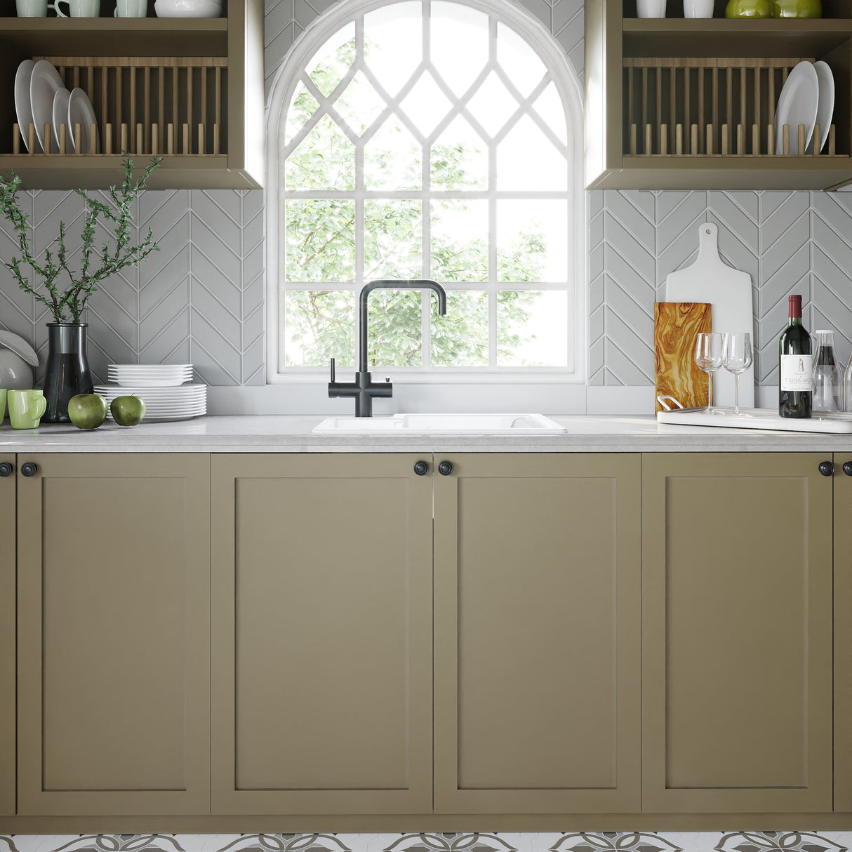 Fireclay 1.5 Bowl Undermount Kitchen Sink with Overflow - 549mm - Available as Left or Right Hand