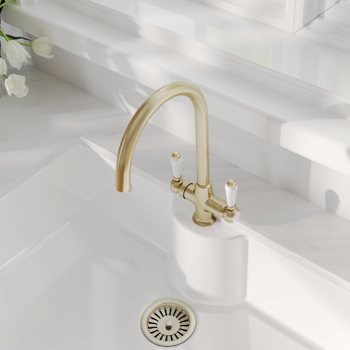 Traditional Mono Mixer Kitchen Tap - Multiple Handle and Finish Options Available
