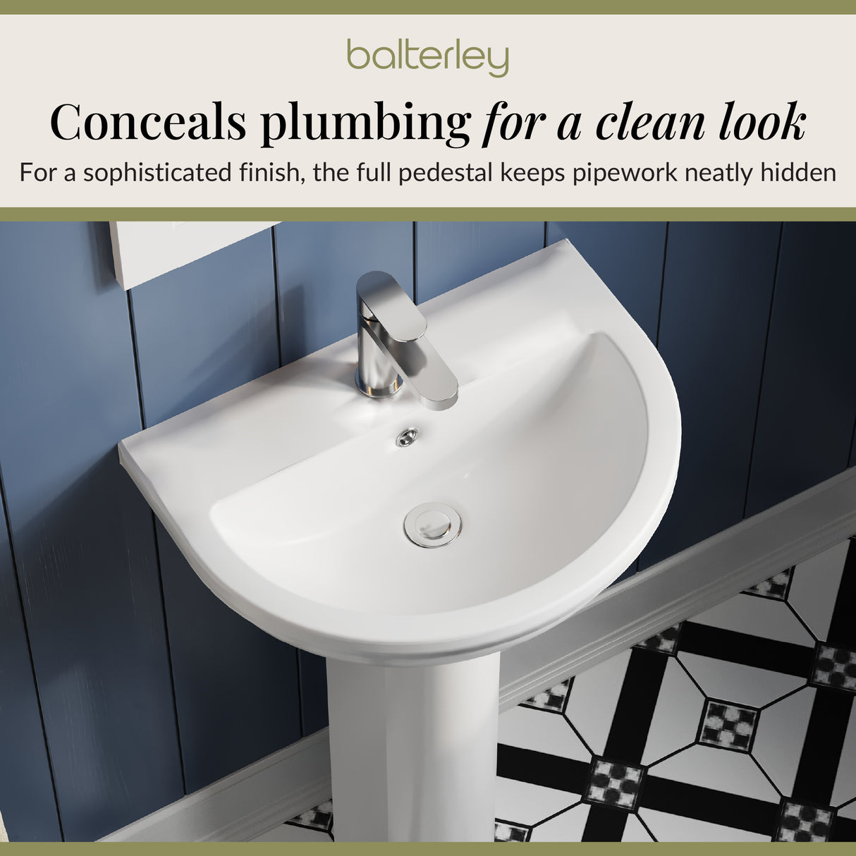 Modern White Round Bathroom Basin with Choice of Pedestal - 500mm