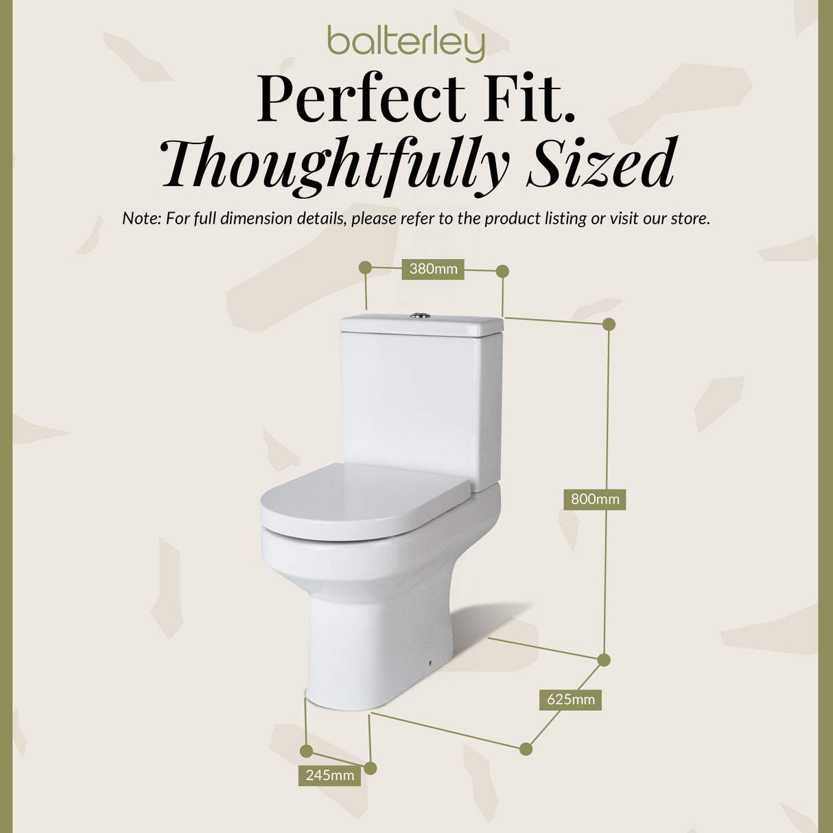 Modern White Semi-Flush to Wall Bathroom Toilet Pan & Cistern – 380mm