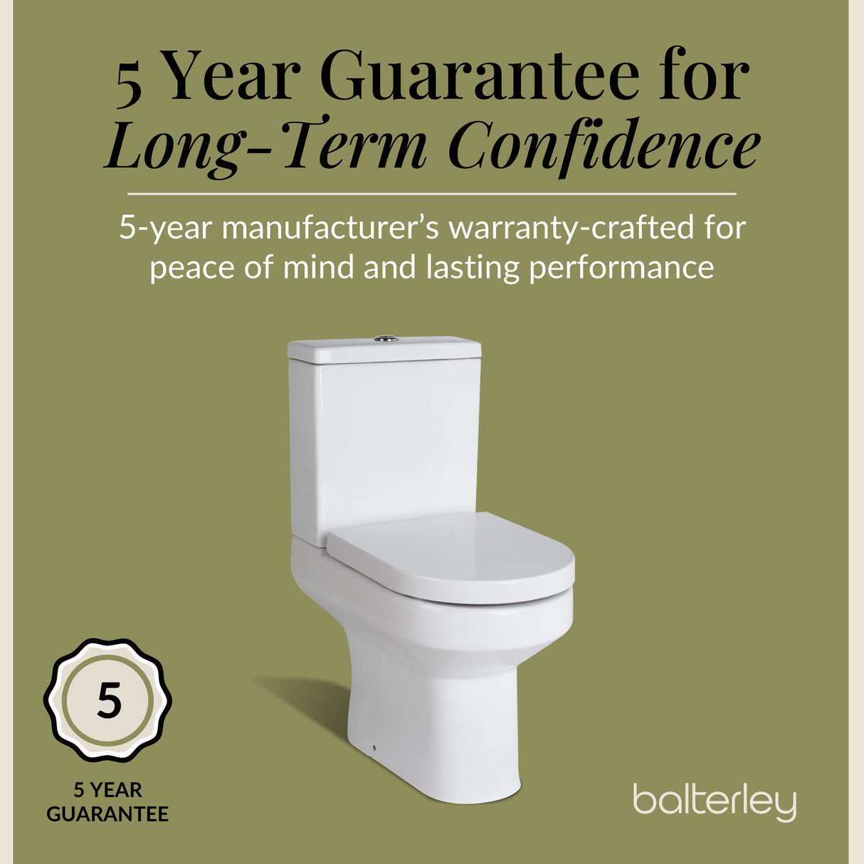 Modern White Semi-Flush to Wall Bathroom Toilet Pan & Cistern – 380mm