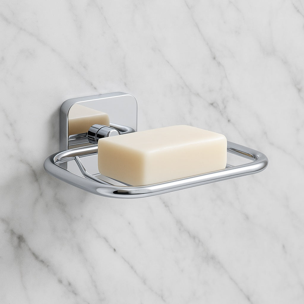 Wall Mounted Bathroom Soap Holder Basket - Choice of Finish