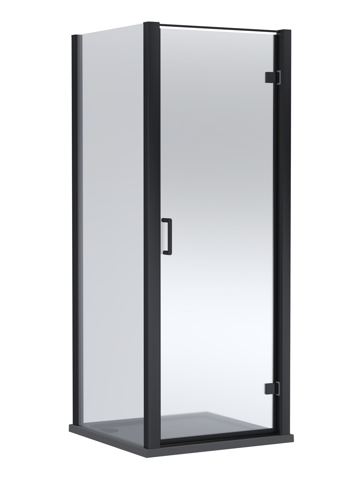 8mm Toughened Safety Glass Hinged Shower Door, Side Panel and Shower Tray - Choice of Size and Finish