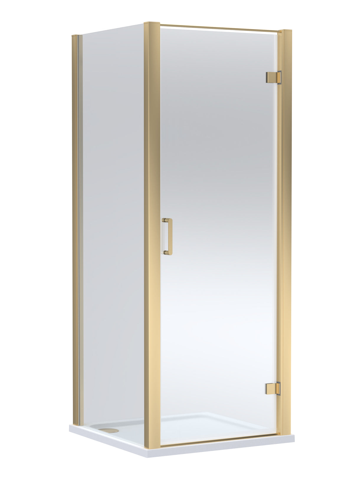 8mm Toughened Safety Glass Hinged Shower Door, Side Panel and Shower Slip Resistant Tray - Choice of Size and Finish