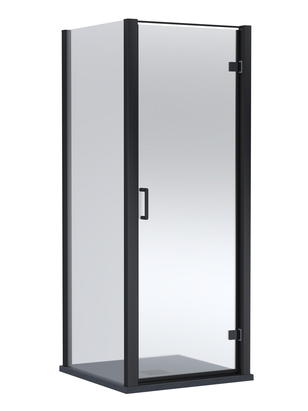 8mm Toughened Safety Glass Hinged Shower Door, Side Panel and Slimline Shower Tray - Choice of Size and Finish