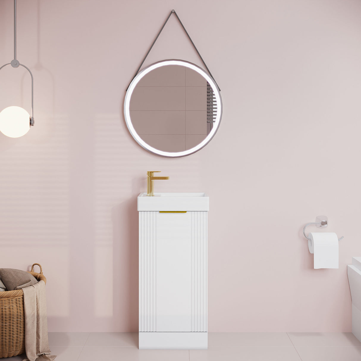 Retro Floor Standing Bathroom Cloakroom Vanity Basin Unit - Multiple Colours