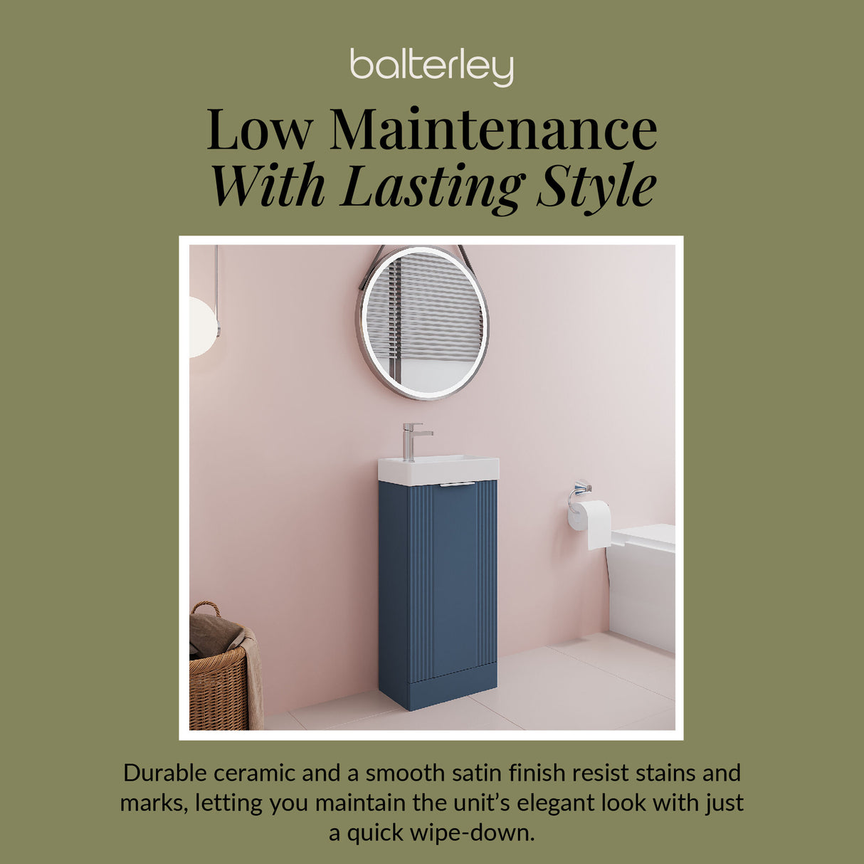 Retro Floor Standing Bathroom Cloakroom Vanity Basin Unit - Multiple Colours