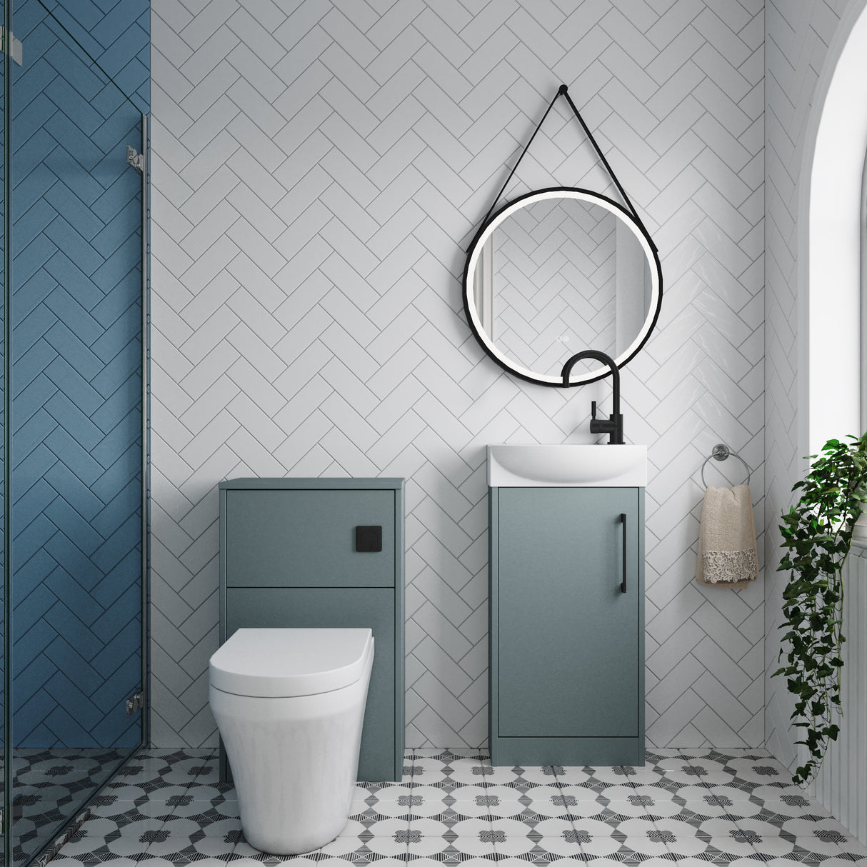 Power Floor Standing Cloakroom Bundle - Vanity, WC Unit, Toilet & Tap