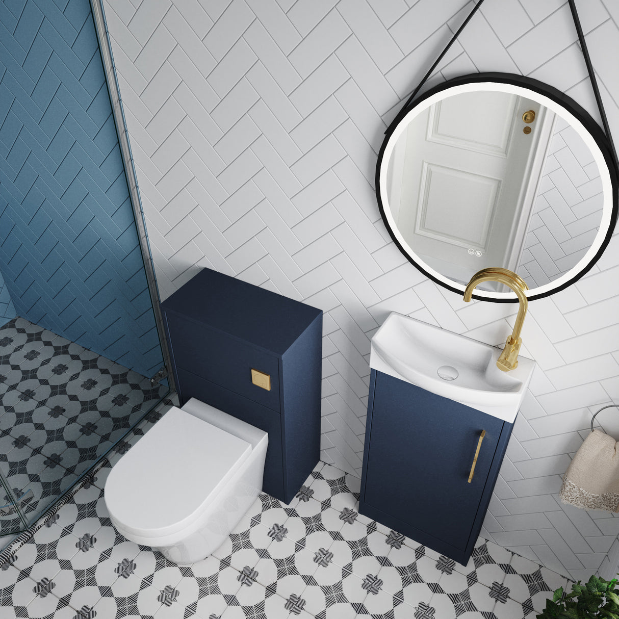 Power Floor Standing Cloakroom Bundle - Vanity, WC Unit, Toilet & Tap