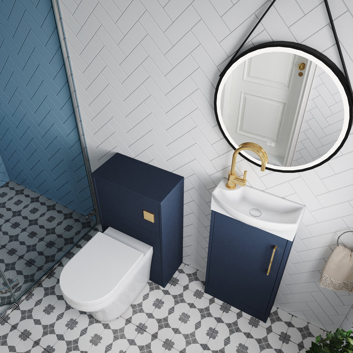 Power Floor Standing Cloakroom Bundle - Vanity, WC Unit, Toilet & Tap